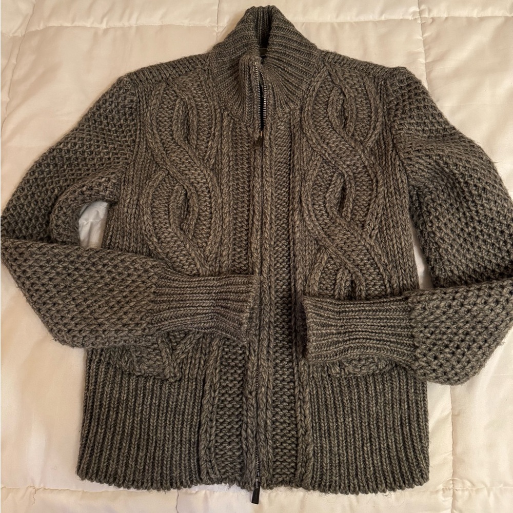 Just Cavalli dark green with zipper sweater Size S